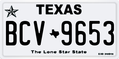 TX license plate BCV9653