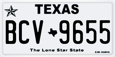 TX license plate BCV9655
