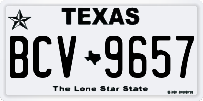 TX license plate BCV9657