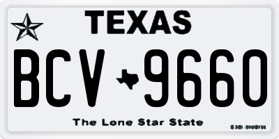 TX license plate BCV9660