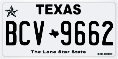 TX license plate BCV9662