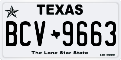 TX license plate BCV9663
