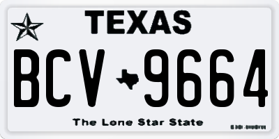 TX license plate BCV9664
