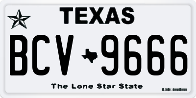 TX license plate BCV9666
