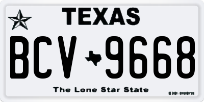 TX license plate BCV9668