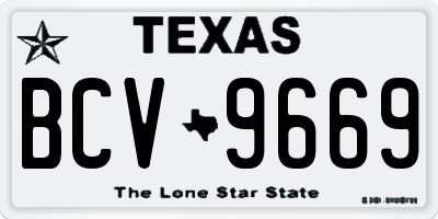TX license plate BCV9669