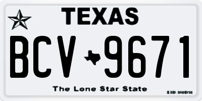 TX license plate BCV9671