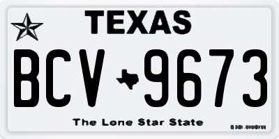 TX license plate BCV9673