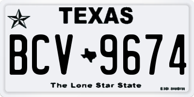 TX license plate BCV9674