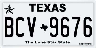 TX license plate BCV9676