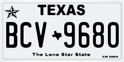 TX license plate BCV9680