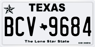 TX license plate BCV9684