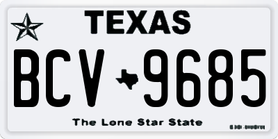 TX license plate BCV9685