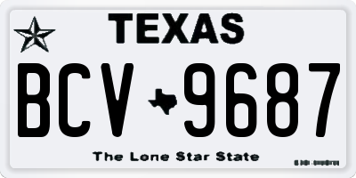 TX license plate BCV9687