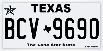 TX license plate BCV9690