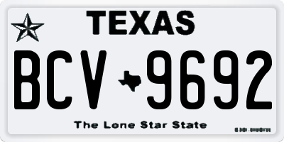 TX license plate BCV9692