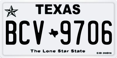 TX license plate BCV9706