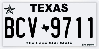 TX license plate BCV9711