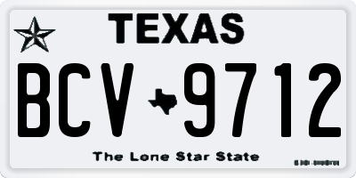 TX license plate BCV9712