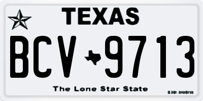 TX license plate BCV9713