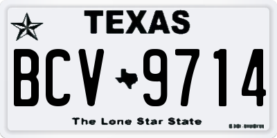 TX license plate BCV9714