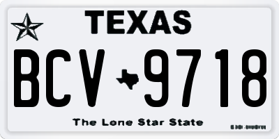 TX license plate BCV9718