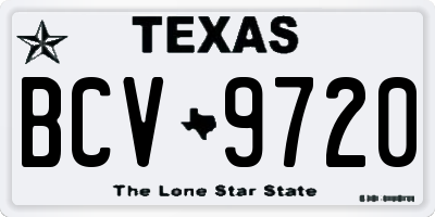 TX license plate BCV9720