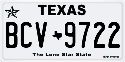 TX license plate BCV9722