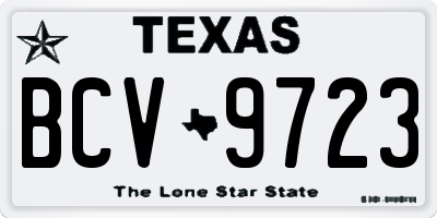 TX license plate BCV9723
