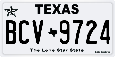 TX license plate BCV9724