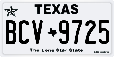 TX license plate BCV9725