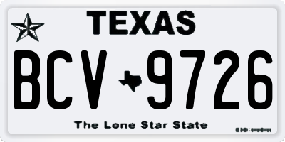 TX license plate BCV9726