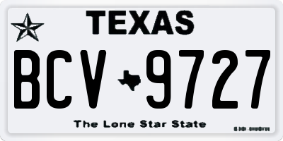 TX license plate BCV9727