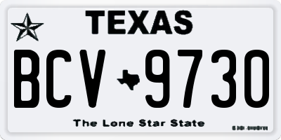 TX license plate BCV9730