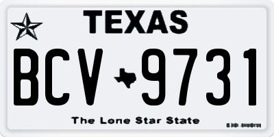 TX license plate BCV9731