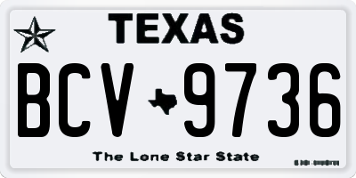 TX license plate BCV9736