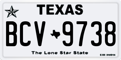 TX license plate BCV9738