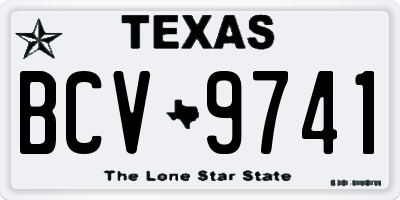 TX license plate BCV9741