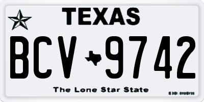 TX license plate BCV9742