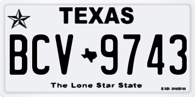 TX license plate BCV9743