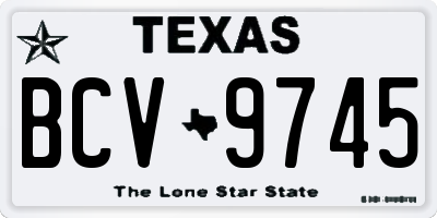 TX license plate BCV9745