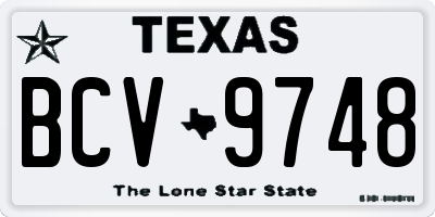 TX license plate BCV9748