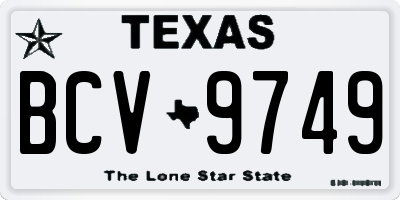TX license plate BCV9749