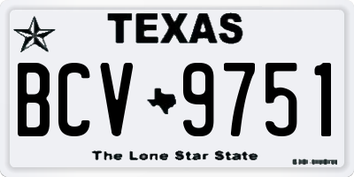 TX license plate BCV9751