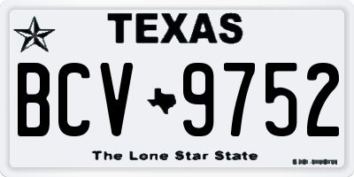 TX license plate BCV9752