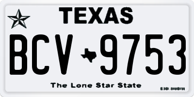 TX license plate BCV9753