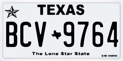 TX license plate BCV9764