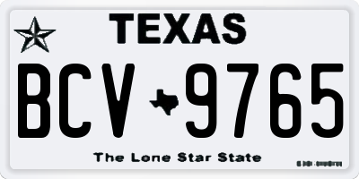 TX license plate BCV9765