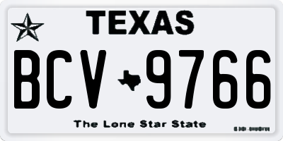 TX license plate BCV9766