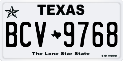 TX license plate BCV9768